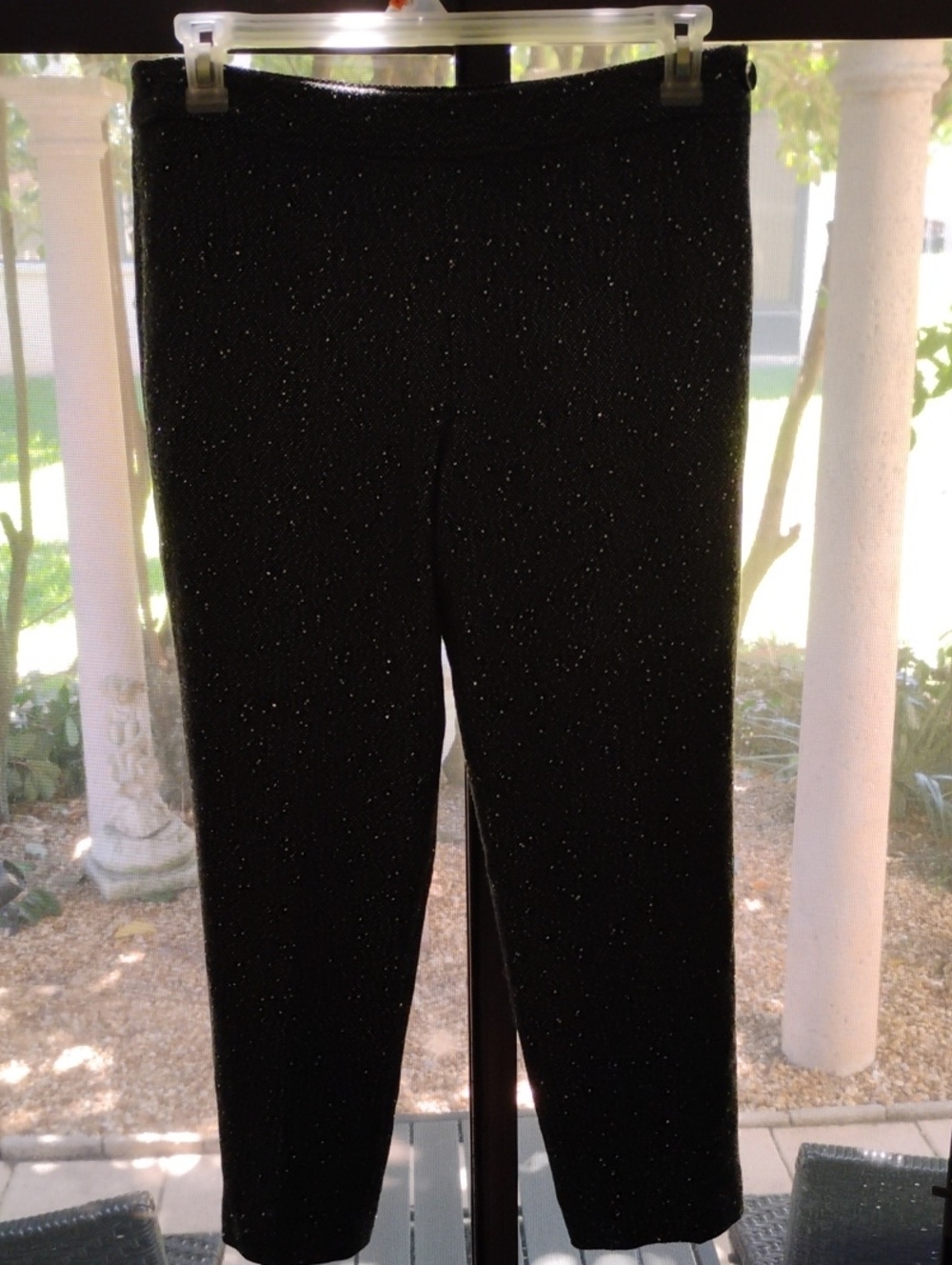Talbots Grey Sparkle Cropped Ponte Pants